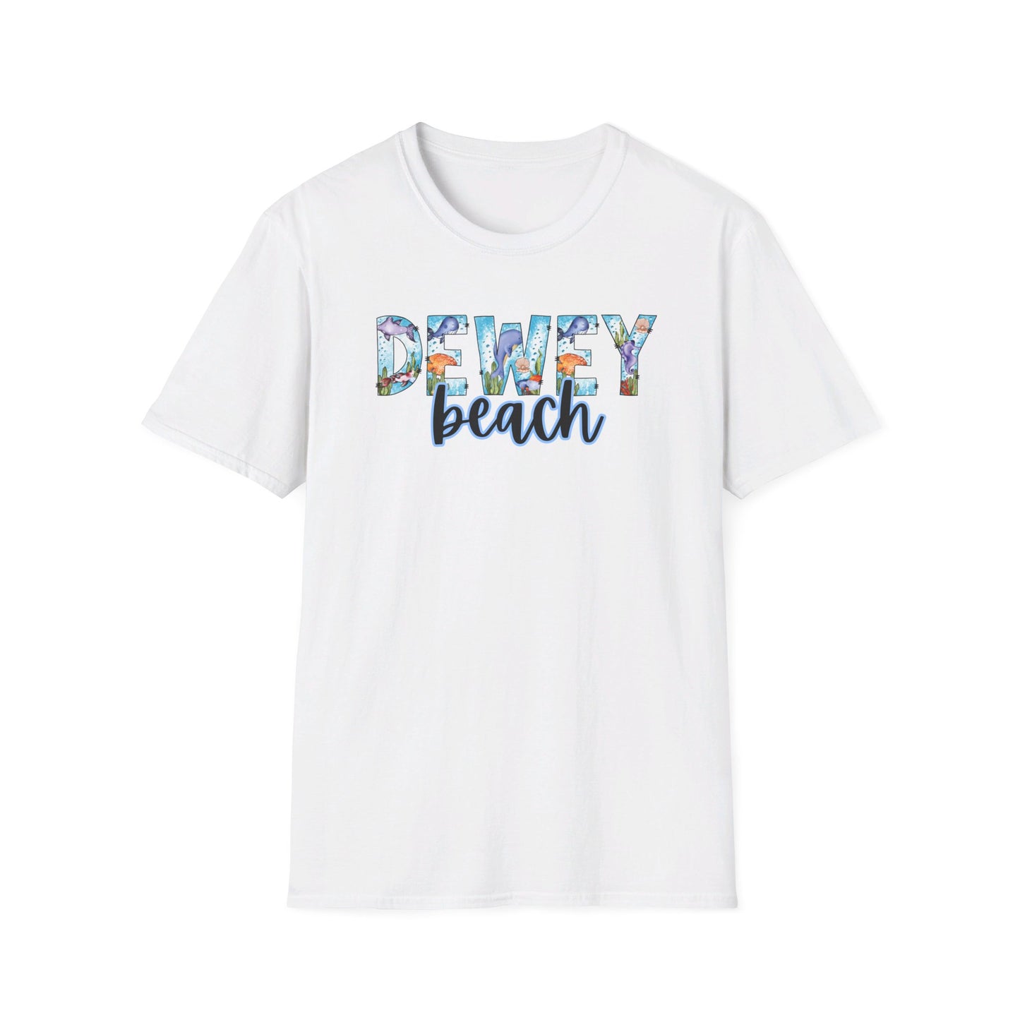 Dewey Beach Delaware Ocean Fonts Unisex T-Shirt