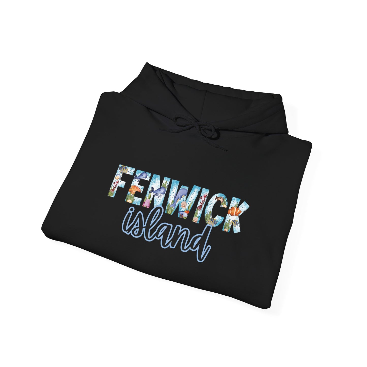 Fenwick Island Delaware Ocean Fonts Unisex Hooded Sweatshirt Hoodie