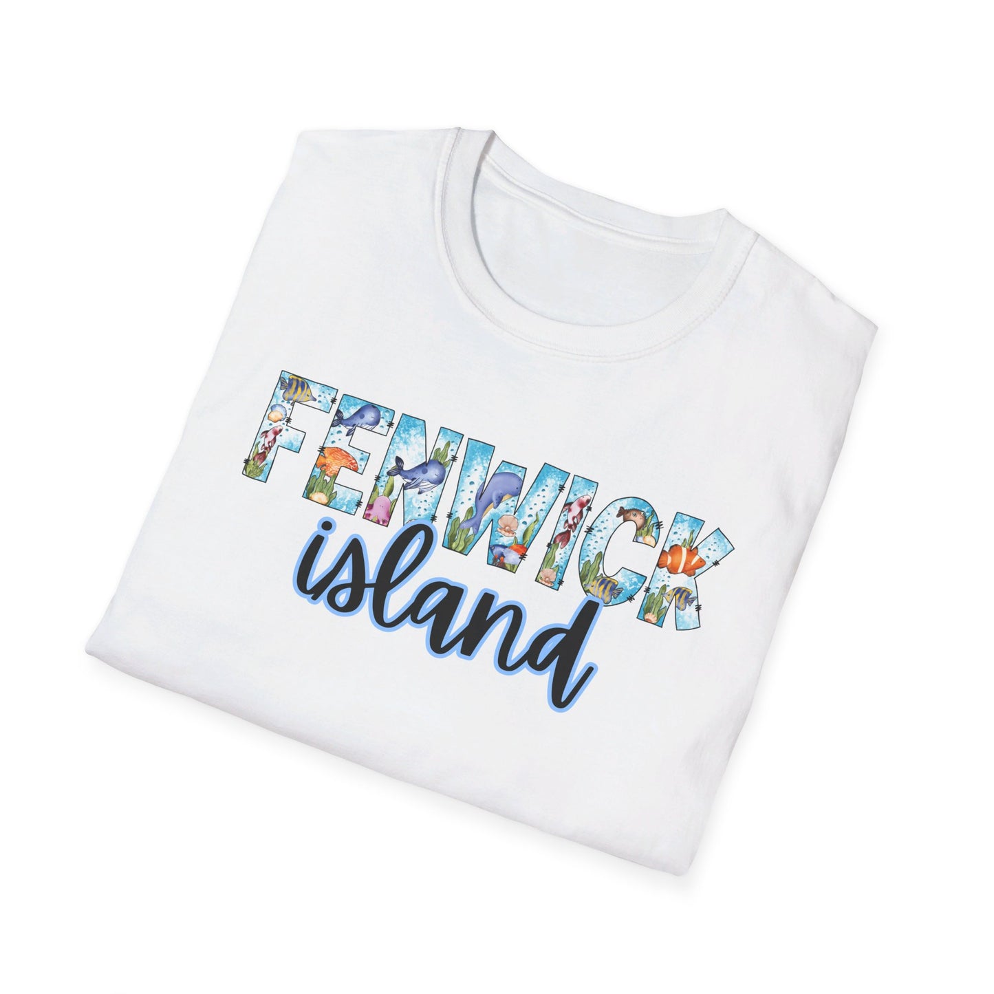 Fenwick Island Delaware Ocean Fonts Unisex T-Shirt