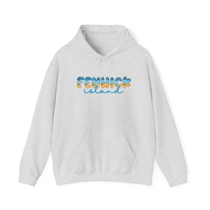 Fenwick Island Delaware Beach Fonts Unisex Hooded Sweatshirt Hoodie