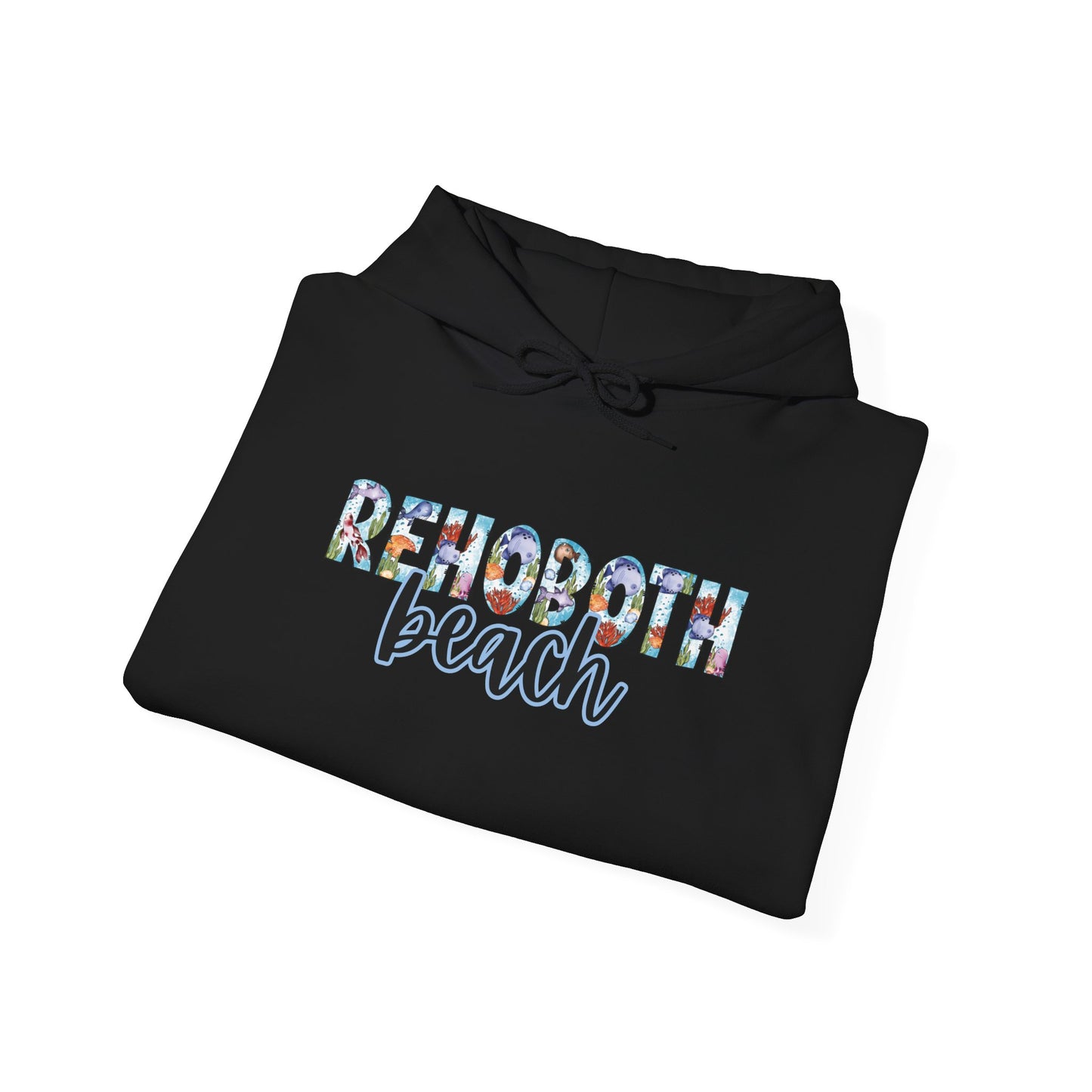 Rehoboth Beach Delaware Ocean Fonts Unisex Hooded Sweatshirt Hoodie