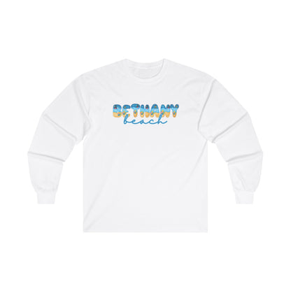 Bethany Beach Delaware Beach Fonts Unisex Long Sleeve T-Shirt