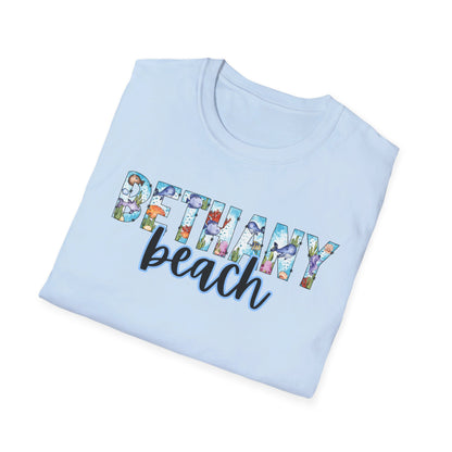 Bethany Beach Delaware Ocean Fonts Unisex T-Shirt