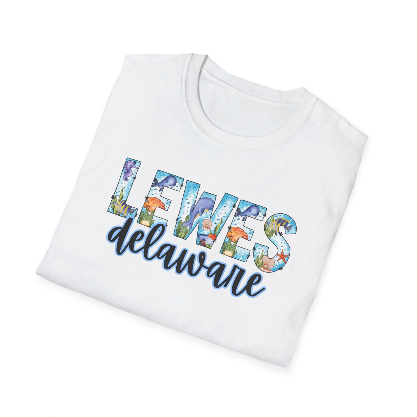 Lewes Delaware Ocean Fonts Unisex T-Shirt