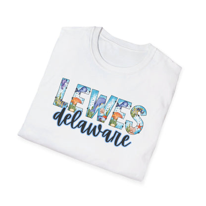 Lewes Delaware Ocean Fonts Unisex T-Shirt