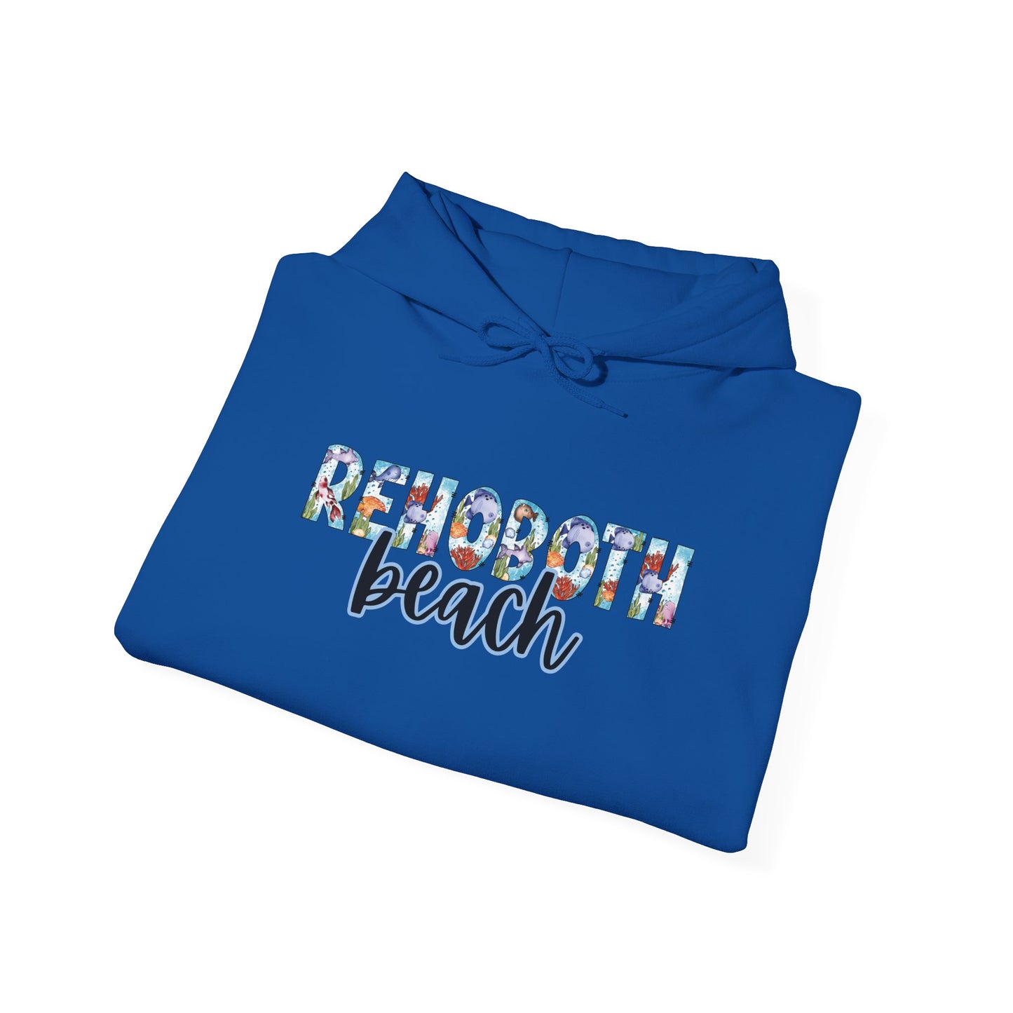 Rehoboth Beach Delaware Ocean Fonts Unisex Hooded Sweatshirt Hoodie