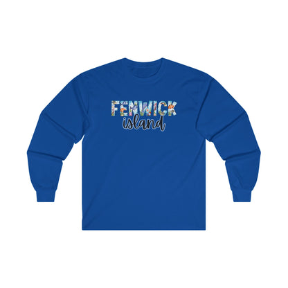 Fenwick Island Delaware Ocean Fonts Unisex Long Sleeve T-Shirt