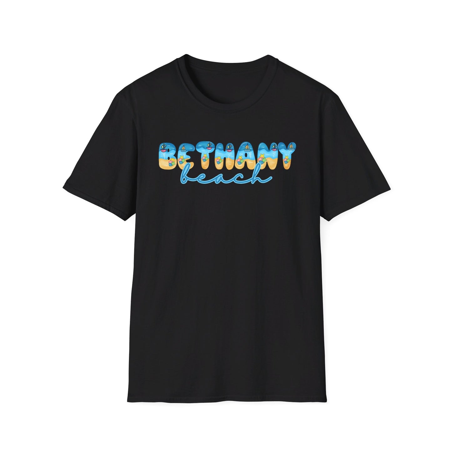 Bethany Beach Delaware Beach Fonts Unisex T-Shirt