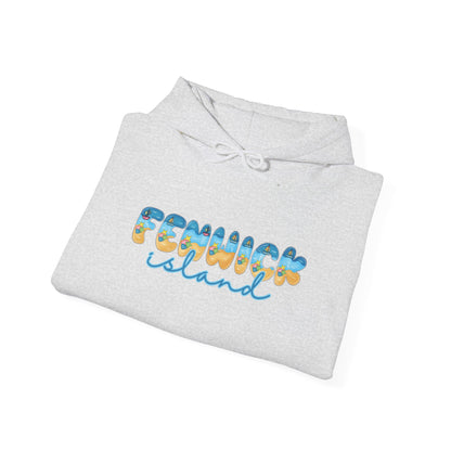 Fenwick Island Delaware Beach Fonts Unisex Hooded Sweatshirt Hoodie