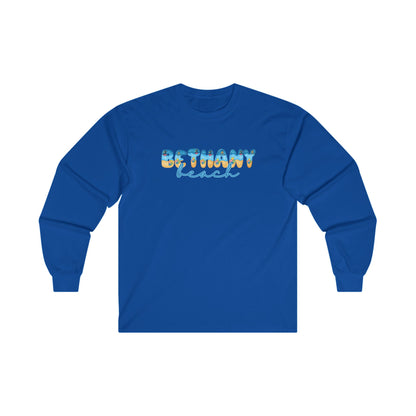 Bethany Beach Delaware Beach Fonts Unisex Long Sleeve T-Shirt