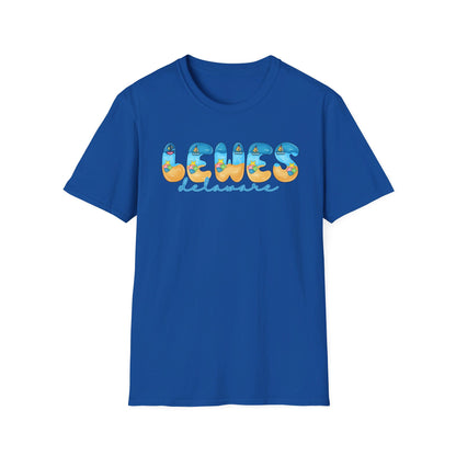 Lewes Delaware Beach Fonts Unisex T-Shirt