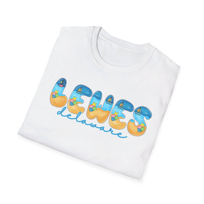 Lewes Delaware Beach Fonts Unisex T-Shirt