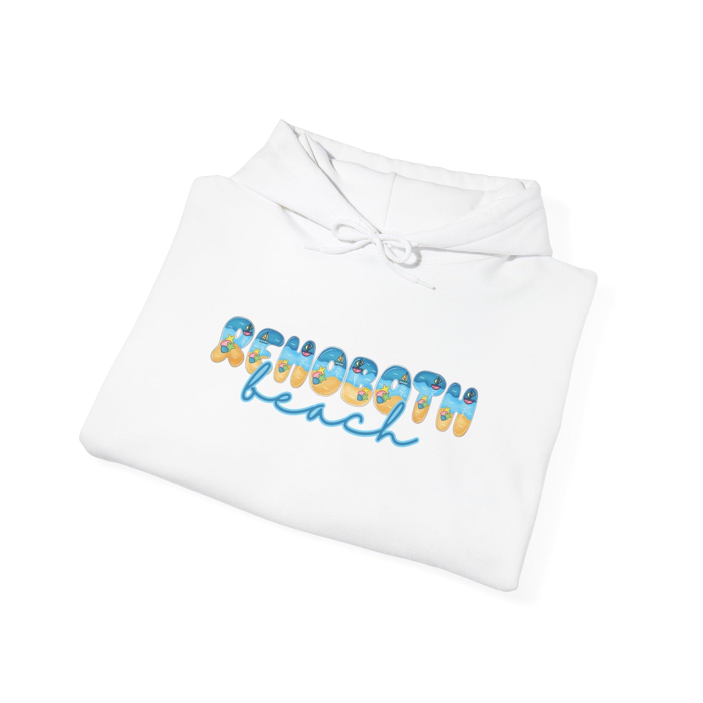 Rehoboth Beach Delaware Beach Fonts Unisex Hooded Sweatshirt Hoodie