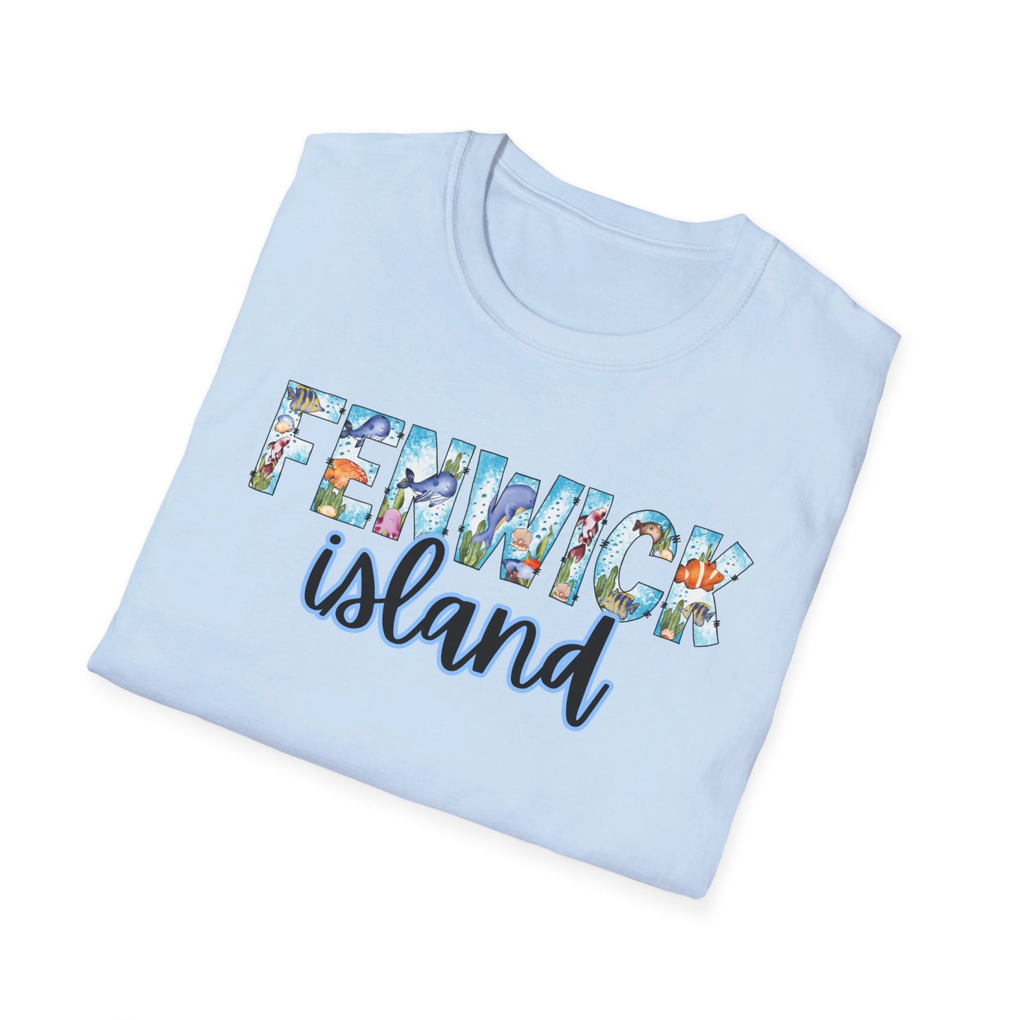 Fenwick Island Delaware Ocean Fonts Unisex T-Shirt