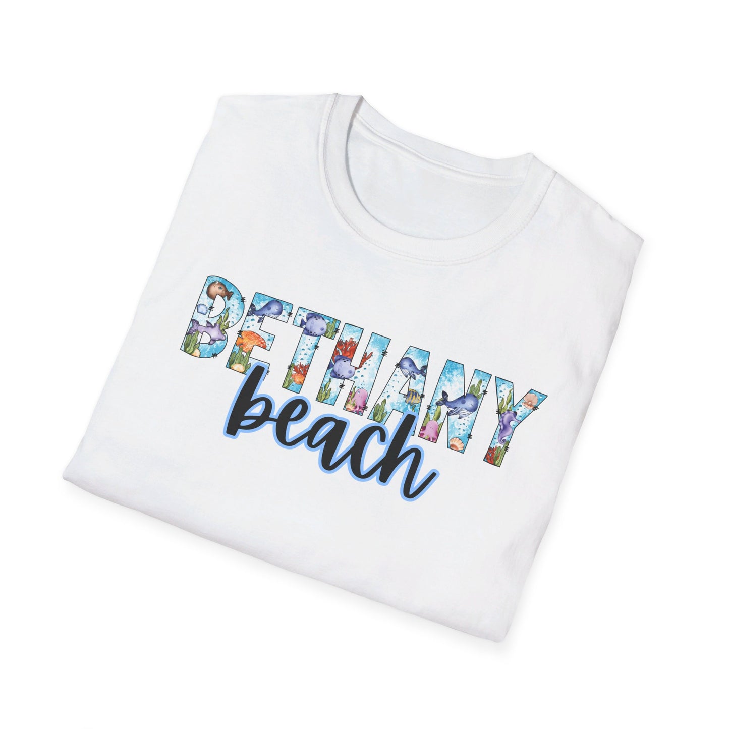 Bethany Beach Delaware Ocean Fonts Unisex T-Shirt