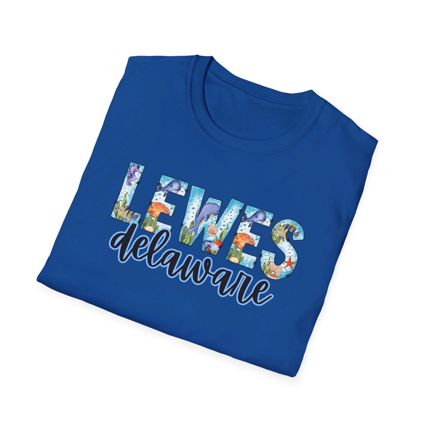 Lewes Delaware Ocean Fonts Unisex T-Shirt