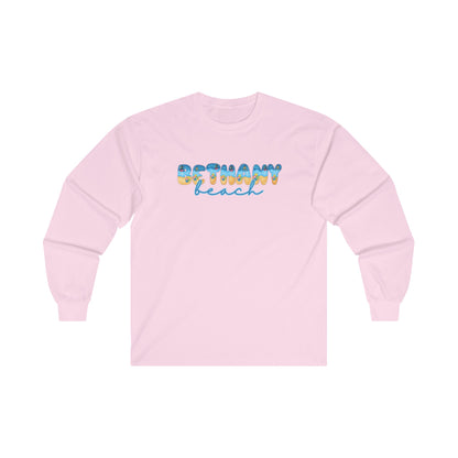 Bethany Beach Delaware Beach Fonts Unisex Long Sleeve T-Shirt