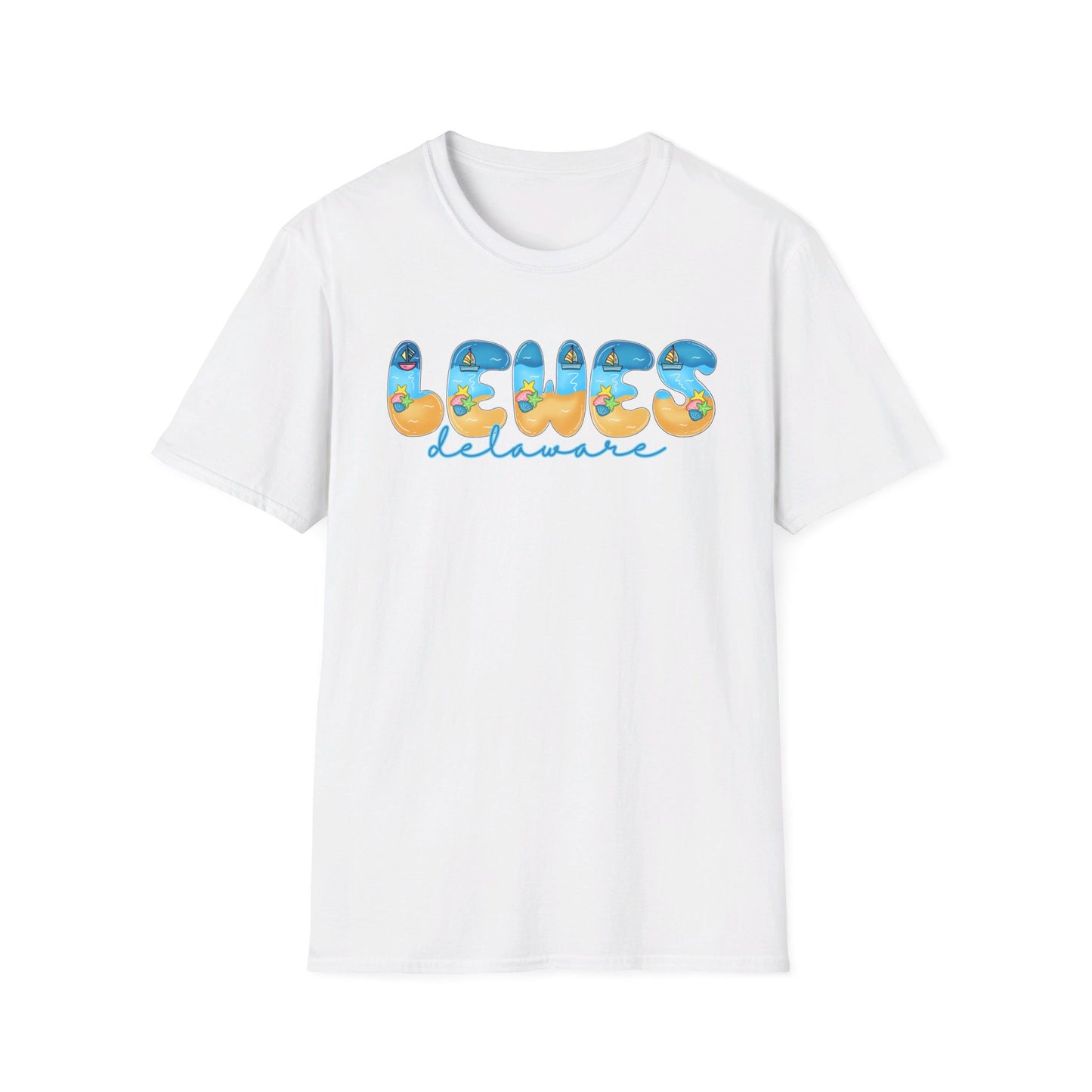 Lewes Delaware Beach Fonts Unisex T-Shirt