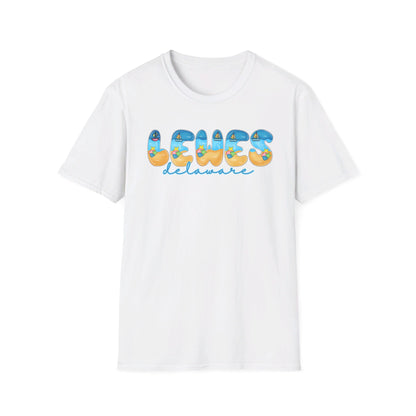 Lewes Delaware Beach Fonts Unisex T-Shirt