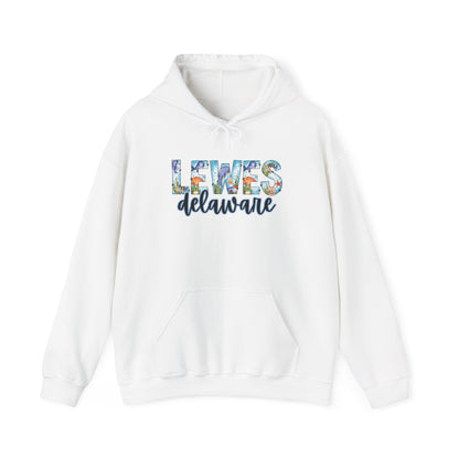 Lewes Delaware Ocean Fonts Unisex Hooded Sweatshirt Hoodie