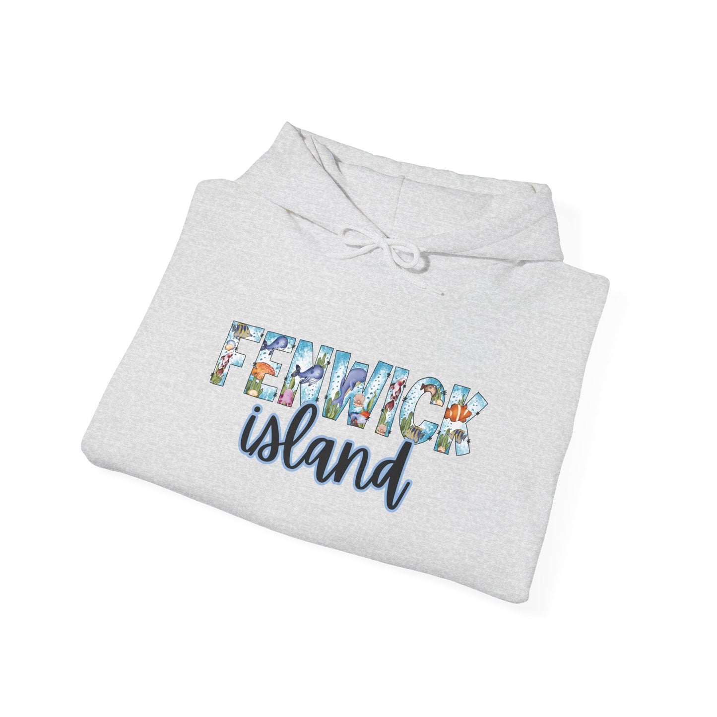 Fenwick Island Delaware Ocean Fonts Unisex Hooded Sweatshirt Hoodie