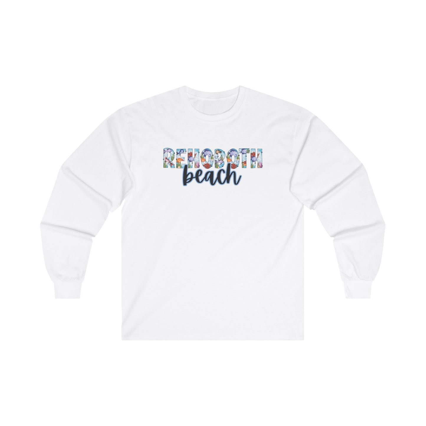 Rehoboth Beach Delaware Ocean Fonts Unisex Long Sleeve T-Shirt