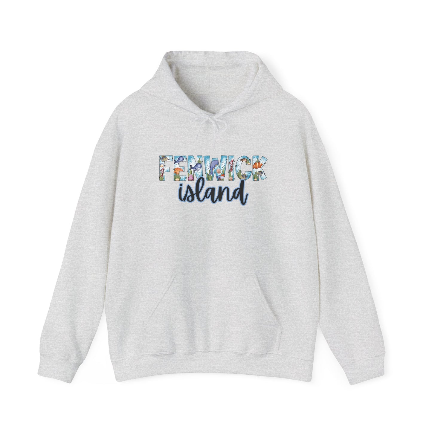 Fenwick Island Delaware Ocean Fonts Unisex Hooded Sweatshirt Hoodie