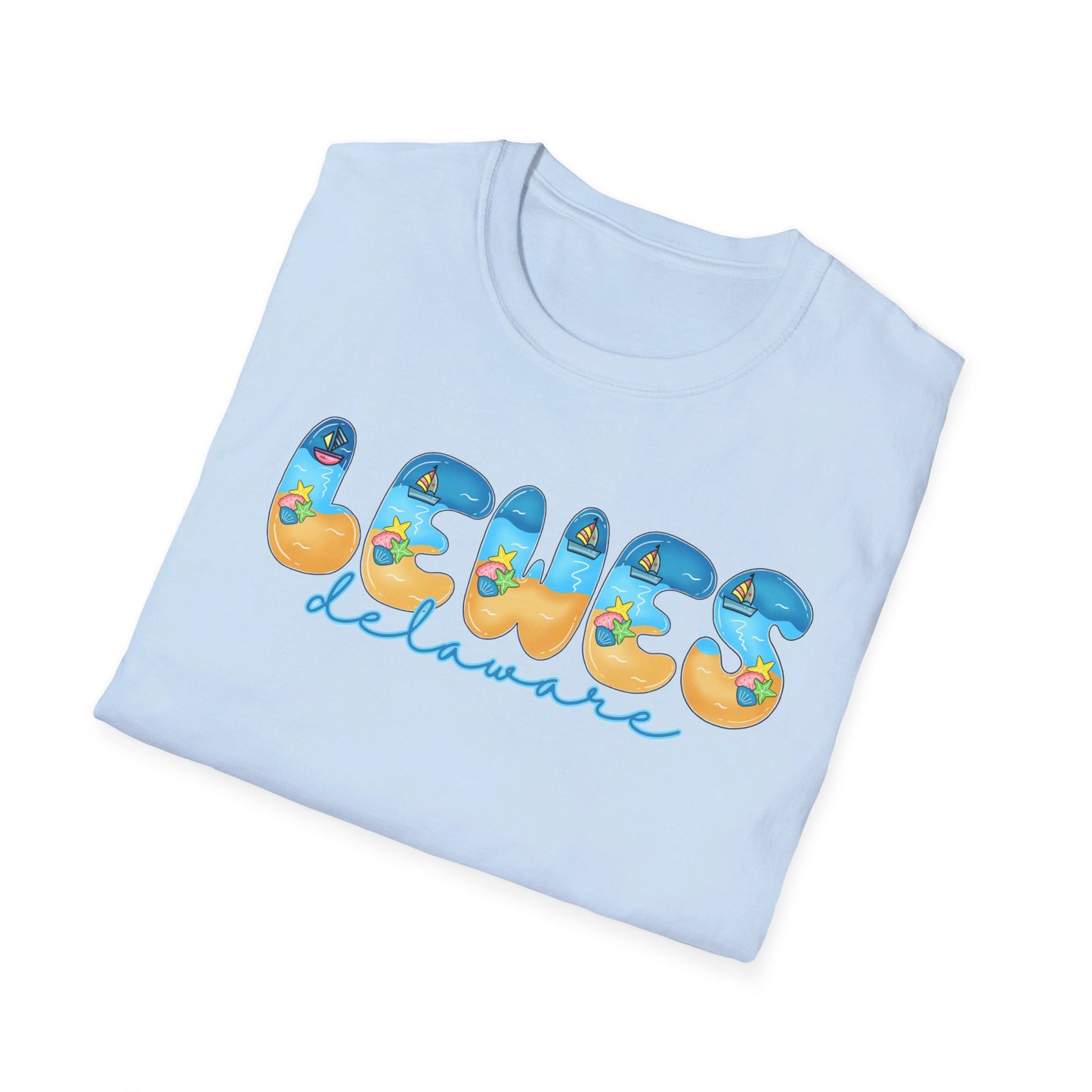 Lewes Delaware Beach Fonts Unisex T-Shirt