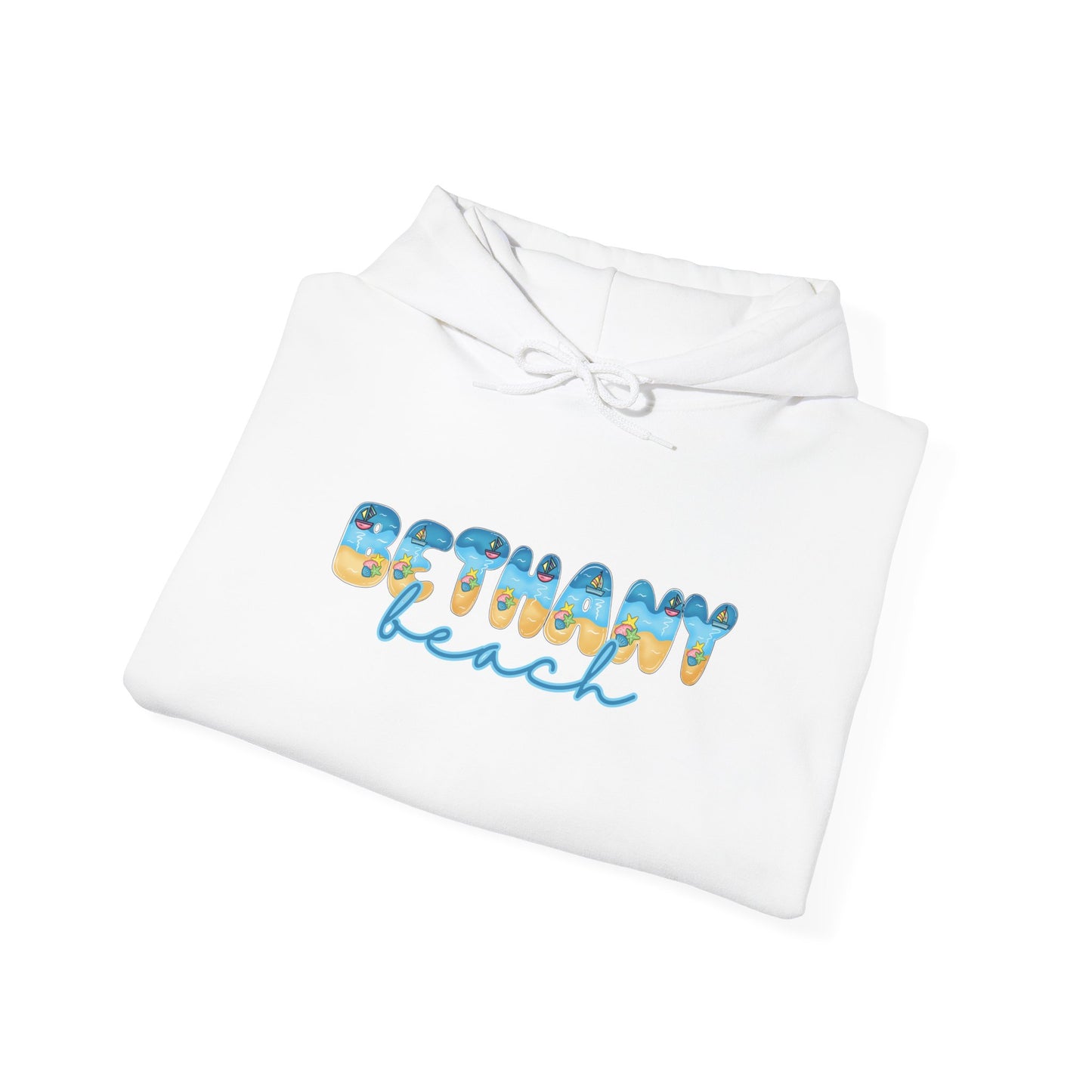 Bethany Beach Delaware Beach Fonts Unisex Hooded Sweatshirt Hoodie