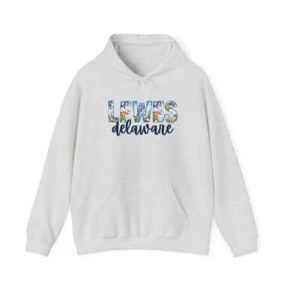 Lewes Delaware Ocean Fonts Unisex Hooded Sweatshirt Hoodie