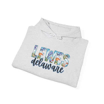 Lewes Delaware Ocean Fonts Unisex Hooded Sweatshirt Hoodie