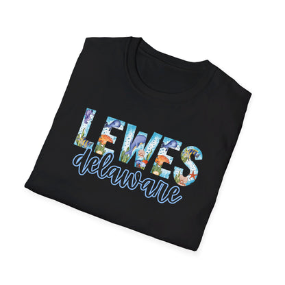 Lewes Delaware Ocean Fonts Unisex T-Shirt