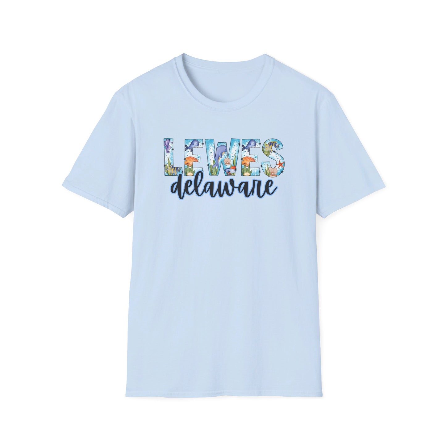 Lewes Delaware Ocean Fonts Unisex T-Shirt