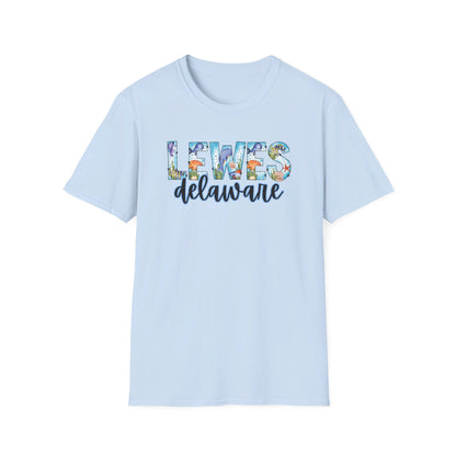 Lewes Delaware Ocean Fonts Unisex T-Shirt