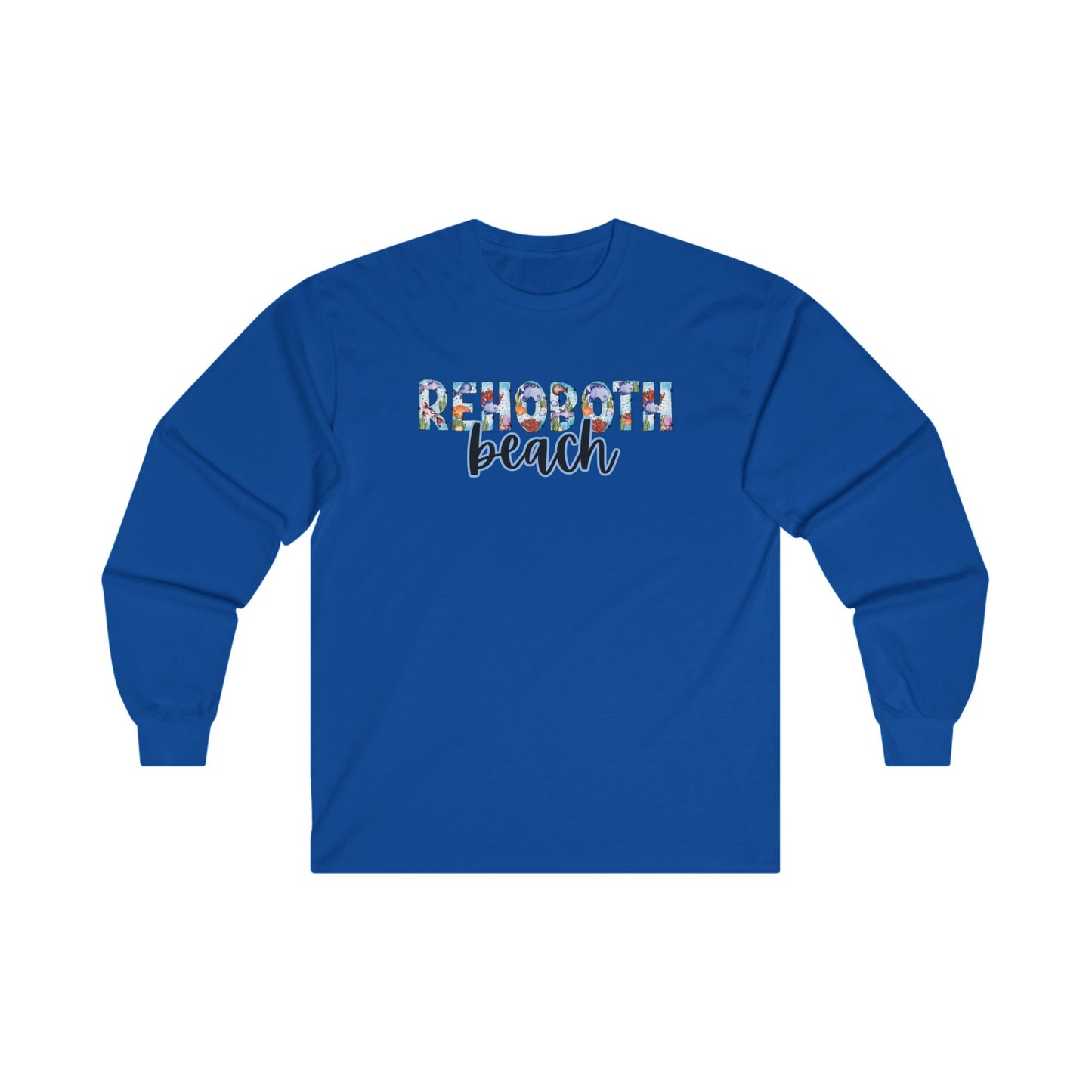 Rehoboth Beach Delaware Ocean Fonts Unisex Long Sleeve T-Shirt