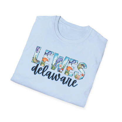 Lewes Delaware Ocean Fonts Unisex T-Shirt