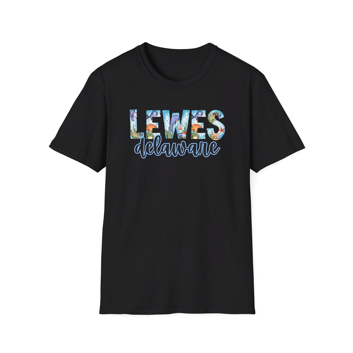 Lewes Delaware Ocean Fonts Unisex T-Shirt