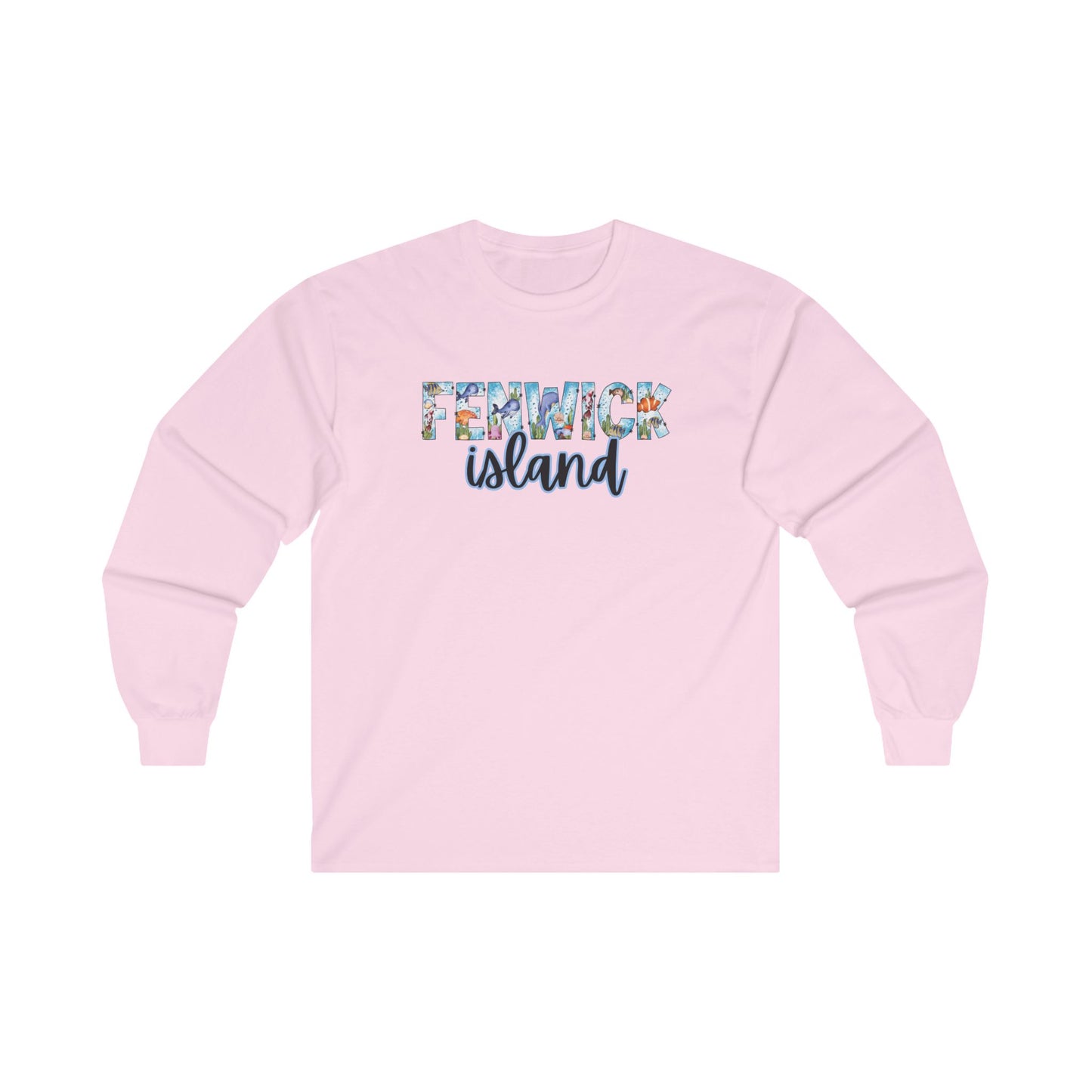 Fenwick Island Delaware Ocean Fonts Unisex Long Sleeve T-Shirt