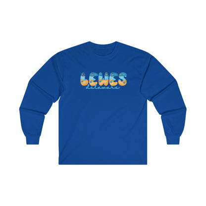 Lewes Delaware Beach Fonts Unisex Long Sleeve T-Shirt