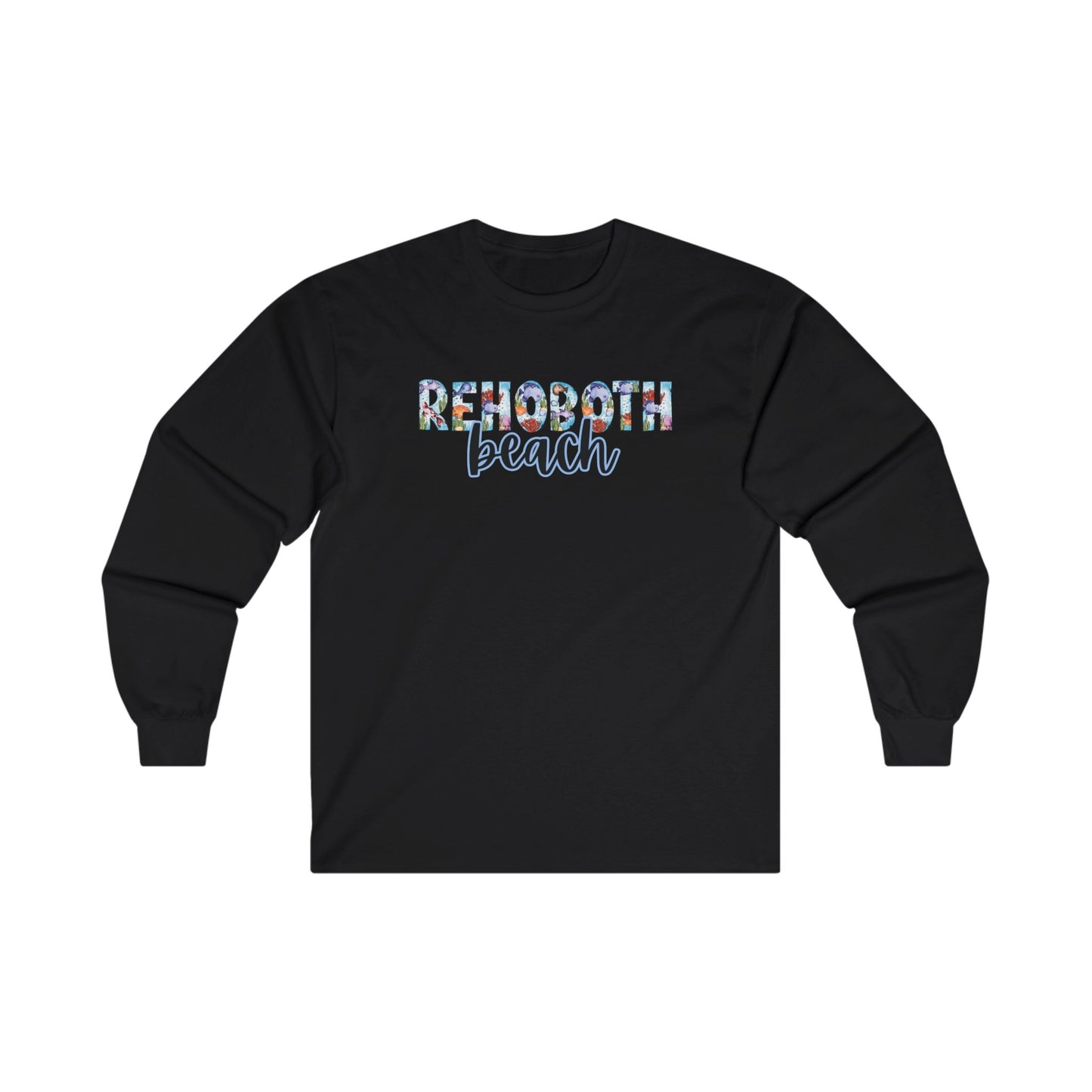 Rehoboth Beach Delaware Ocean Fonts Unisex Long Sleeve T-Shirt