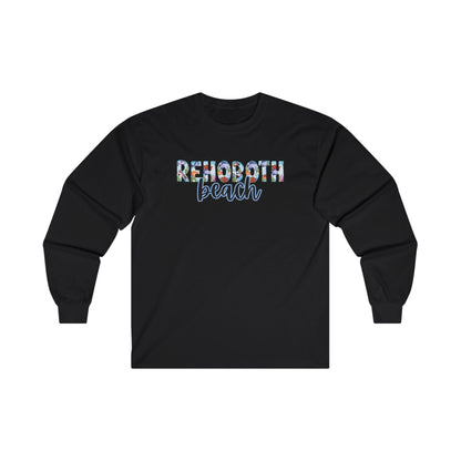 Rehoboth Beach Delaware Ocean Fonts Unisex Long Sleeve T-Shirt