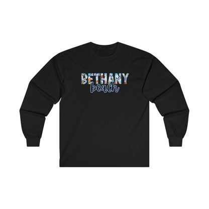 Bethany Beach Delaware Ocean Fonts Unisex Long Sleeve T-Shirt