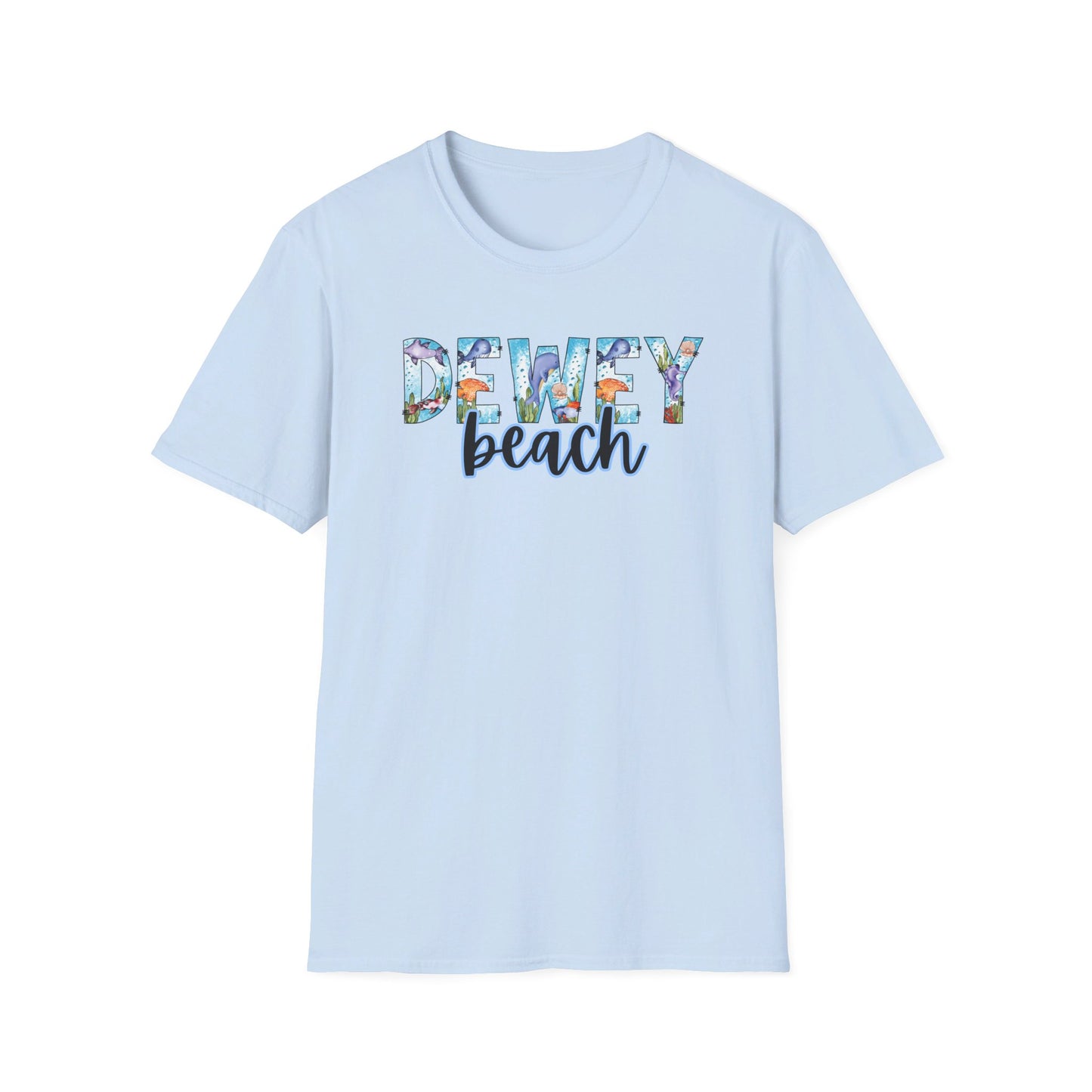 Dewey Beach Delaware Ocean Fonts Unisex T-Shirt