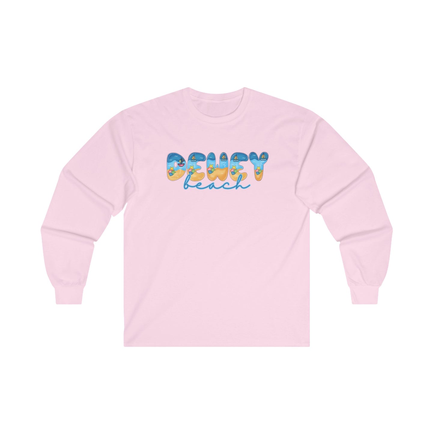 Dewey Beach Delaware Beach Fonts Unisex Long Sleeve T-Shirt