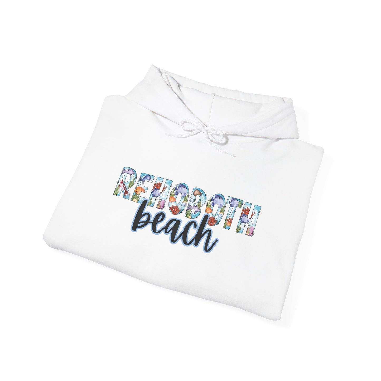 Rehoboth Beach Delaware Ocean Fonts Unisex Hooded Sweatshirt Hoodie