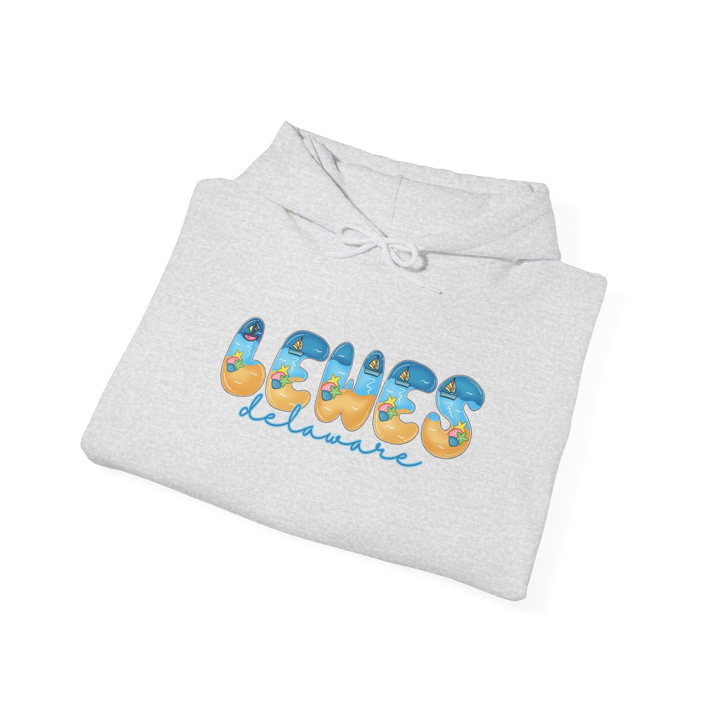 Lewes Delaware Beach Fonts Unisex Hooded Sweatshirt Hoodie