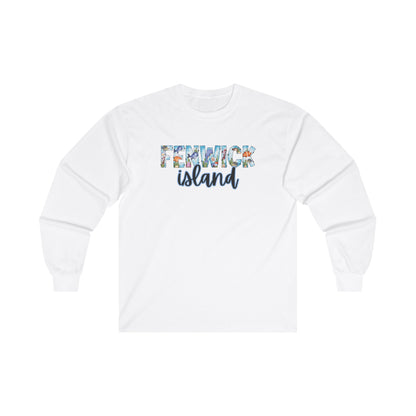 Fenwick Island Delaware Ocean Fonts Unisex Long Sleeve T-Shirt