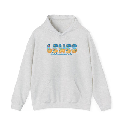 Lewes Delaware Beach Fonts Unisex Hooded Sweatshirt Hoodie