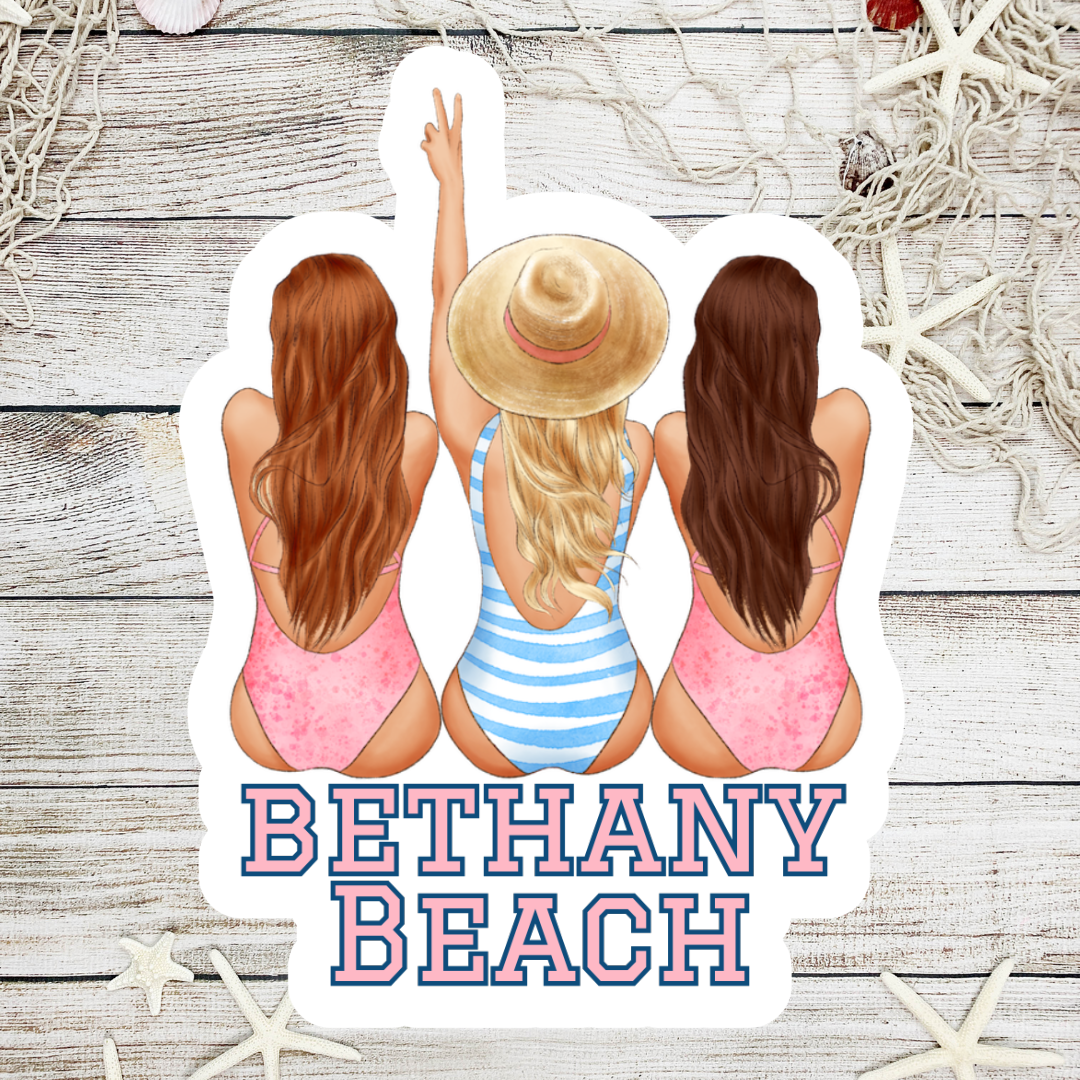 Bethany Beach Delaware Girlies Die Cut Sticker