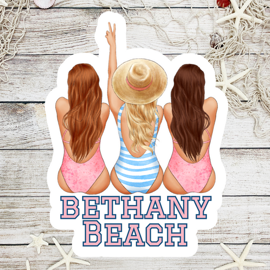 Bethany Beach Delaware Girlies Die Cut Sticker